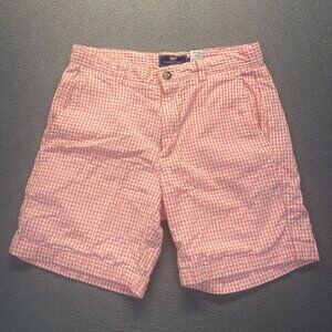Men's‎ Vineyard Vines Breaker Shorts Pink w/ White Gingham Check Size 30
